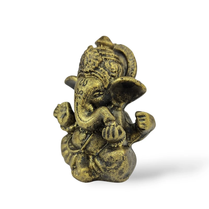 Antyczna figurka hindu Ganesha z żywicy – dekoracja boho i etno