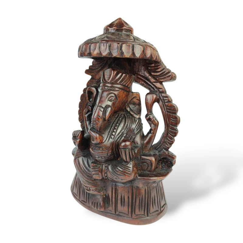 figurka Ganesha z drewna mahoniowego 26 cm