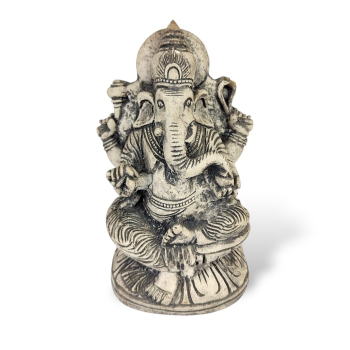 Ręcznie rzeźbiona figurka Ganesha z naturalnego granitu 19 cm
