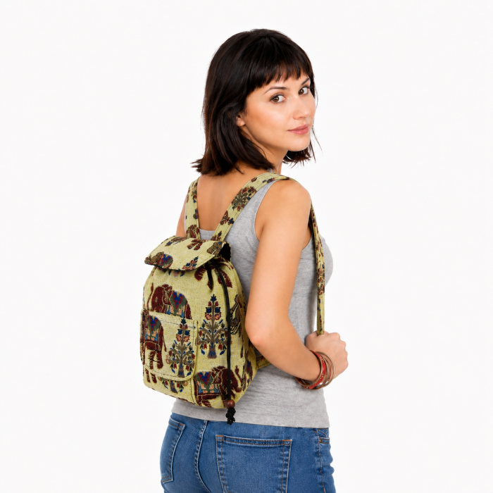 Plecak Boho Etno bawełniany tkany HIPPIE ELEPHANT BACKPACK