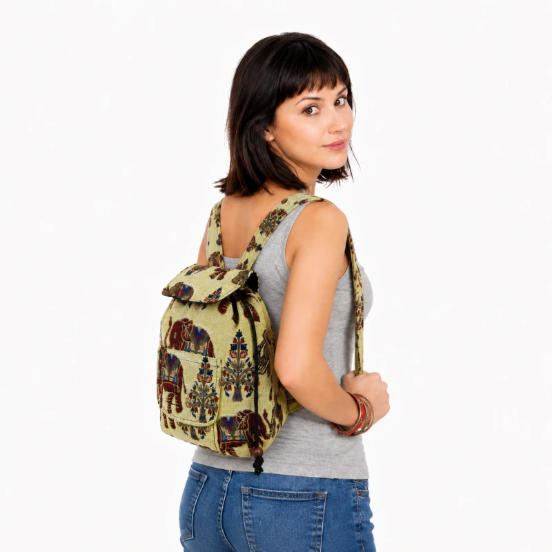 Plecak Boho Etno bawełniany tkany HIPPIE ELEPHANT BACKPACK