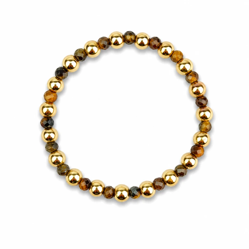 Bransoletka czakralna Hematyt 6 mm i Tygrysie Oko 4 mm Bhakthi by Kalawa