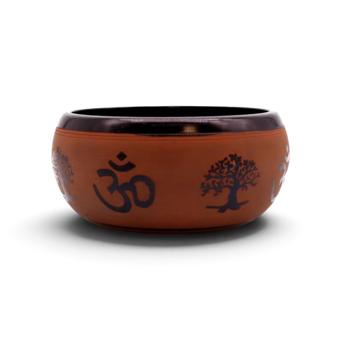 Misa dźwiękowa Om Budda – pomarańczowa misa aluminiowa 16 cm