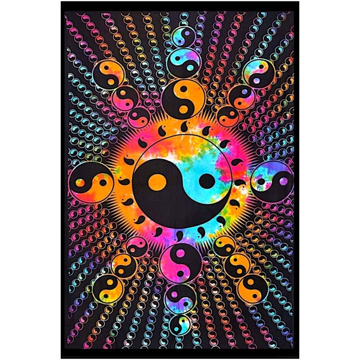 Kolorowa tkanina na ścianę 210x140 cm Yin Yang