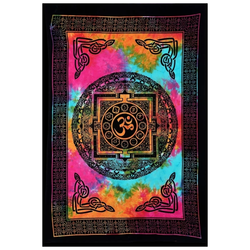 Kolorowa tkanina na ścianę 75x105 cm z symbolem Om