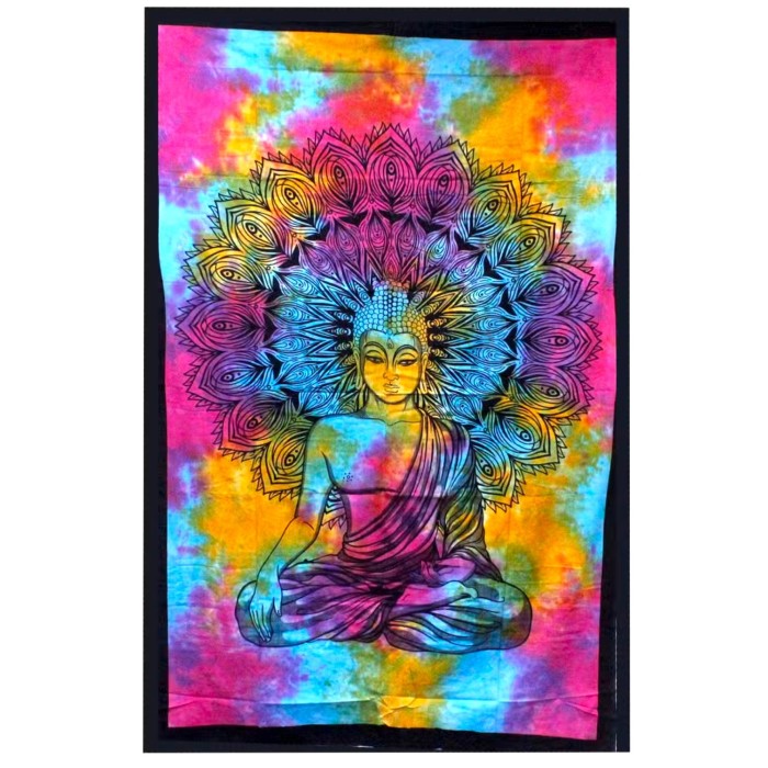 Tkanina na ścianę 210x140 cm z medytującym Buddą