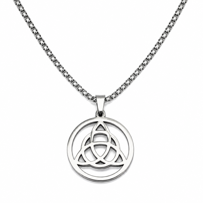 Naszyjnik Boho Metalowy z Zawieszką Triquetra