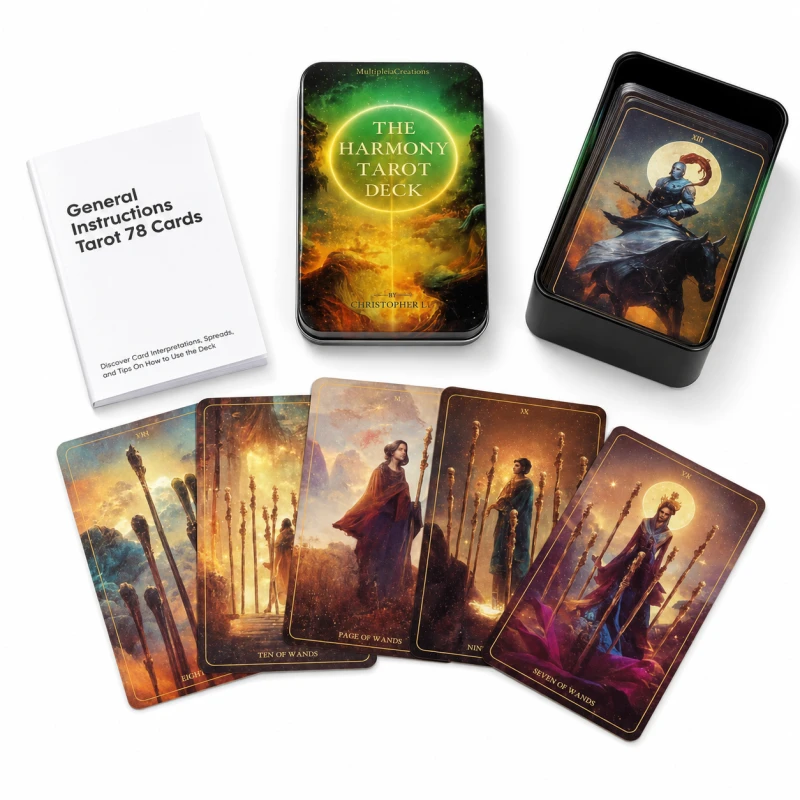 The Harmony Tarot Deck – talia 78 kart Tarota z przewodnikiem i metalowym pudełkiem