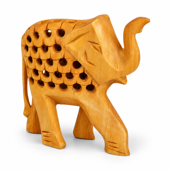 Drewniana figurka słonia HOLE ELEPHANT ażurowa