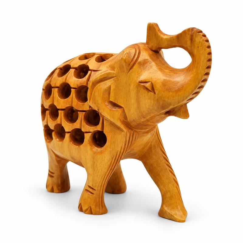 Drewniana figurka słonia HOLE ELEPHANT L wzór 1