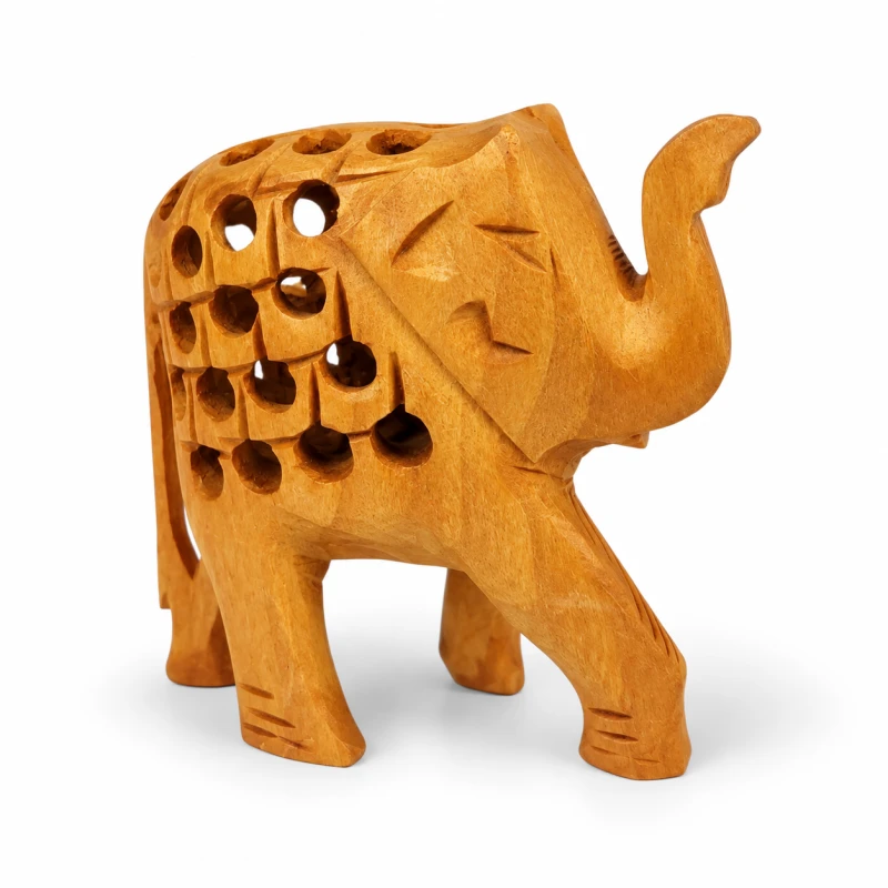 Drewniana figurka słonia HOLE ELEPHANT L wzór 2