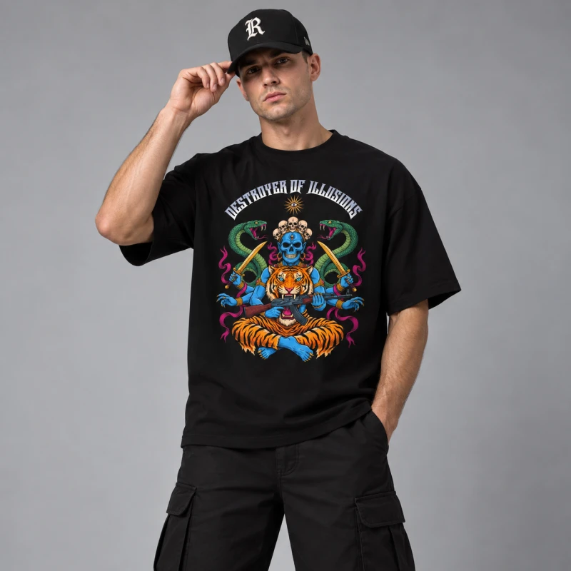 Czarny T-shirt KARMA Destroyer of Illusions by Hash