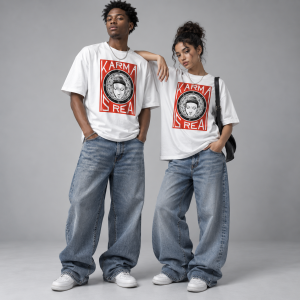KARMA IS REAL T-shirt by Hash z geometrycznym ornamentem