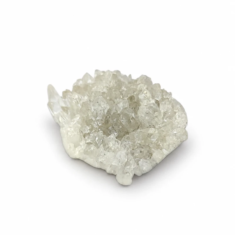 Naturalna szczotka kwarcu górskiego z drobnymi jasnymi kryształami – 6 cm