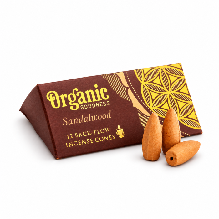 Kadzidła stożkowe Backflow Organic Goodness Sandalwood
