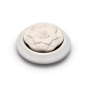 White Lotus Ceramic Stone – biały ceramiczny dyfuzor zapachowy z porowatym kamieniem w kształcie kwiatu lotosu