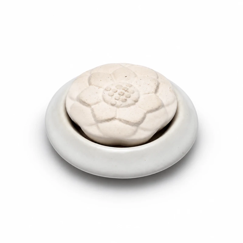 White Lotus Ceramic Stone – biały ceramiczny dyfuzor zapachowy z porowatym kamieniem w kształcie kwiatu lotosu