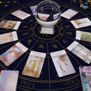 Tkanina do czytania Tarota ze znakami zodiaku