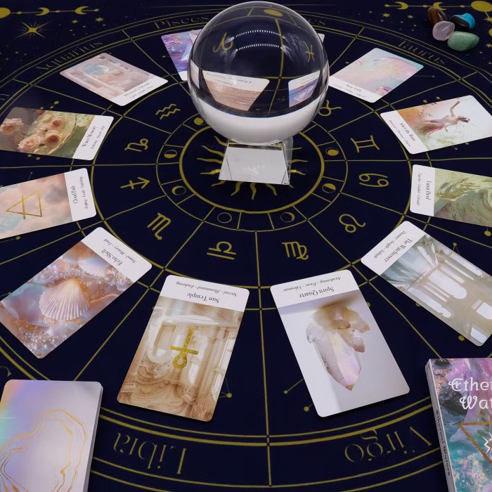 Tkanina do czytania Tarota ze znakami zodiaku