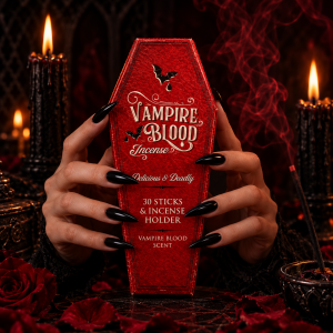 Zestaw kadzideł Vampire Blood 30 sztuk w czerwonym opakowaniu w kształcie trumny