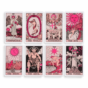 Różowa talia Tarota 78 kart Pink Tarot dla początkujących inspirowana Rider-Waite