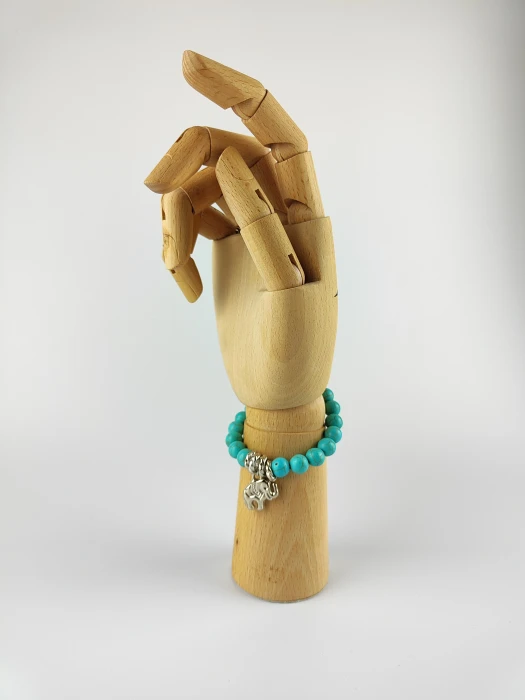 Bransoletka Boho Etno turkusowe koraliki ELEPHANT ze Słoniem 1.webp