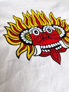 torba bawelniana tote recznie malowana  DEVIL MASK 2.webp