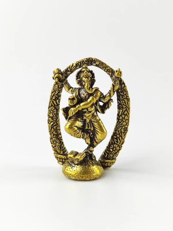 Figurka mini Bogów hinduskich GANESHA  XS TINY HINDU GODS GANESH mosiądz  PREMIUM  WZÓR 2.webp